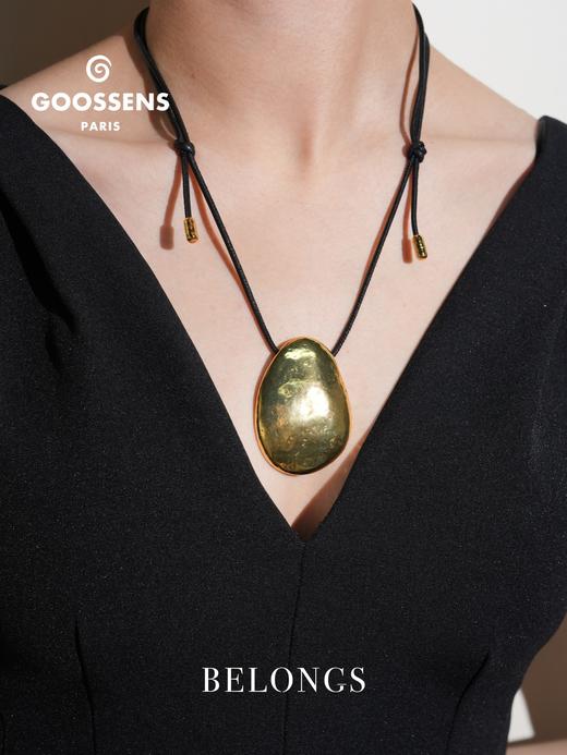 北京仓｜Goossens Paris-SOLSTICE-至日 金色 皮革 吊坠 项链［法国设计师］ 商品图0