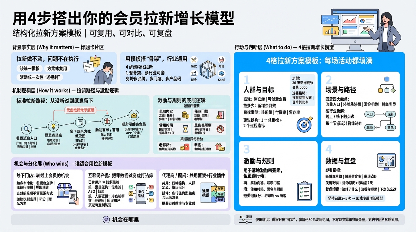 一、先把增长目标说清楚：拉谁、拉多少、拉到哪