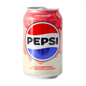 百事可乐 草莓奶油味可乐汽水无糖330ml