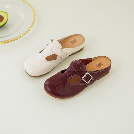 【羊皮革】西村名物2026年夏季新款猪皮半里/猪皮垫前包后空一脚蹬穆勒拖鞋X26AH1789 商品图0