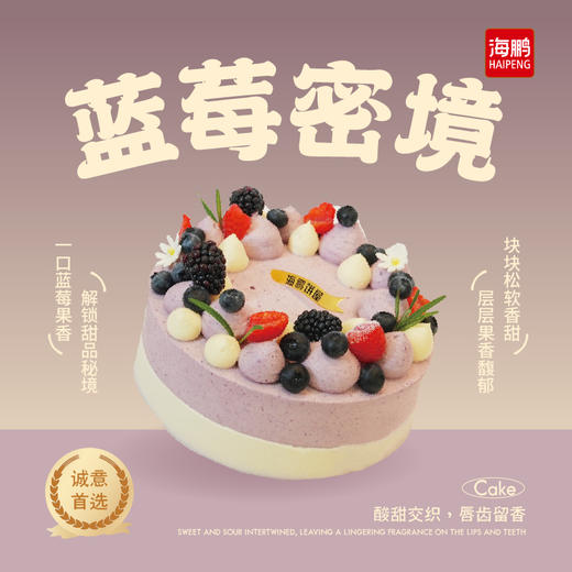 【同城配送】海鹏-蓝莓密境动物奶油蛋糕 商品图0