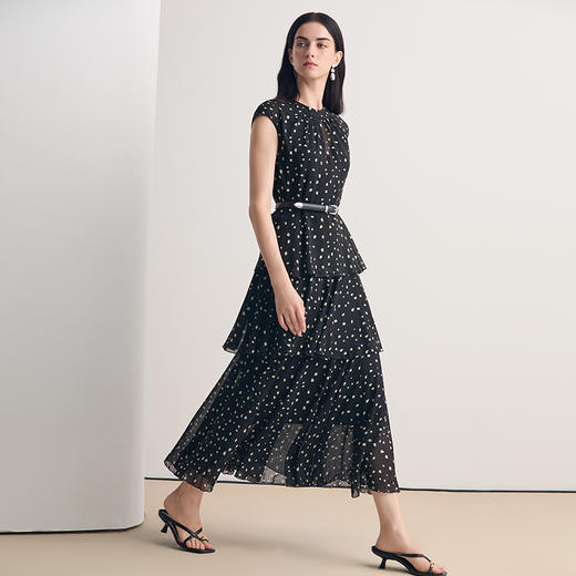 EITIE爱特爱法式复古波点气质圆领收腰连衣裙2026夏季新款8607328 商品图1