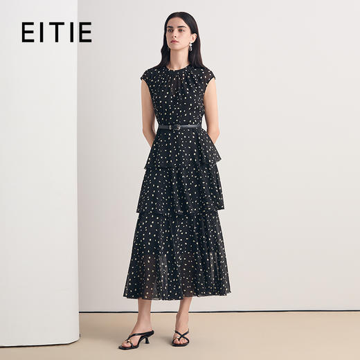 EITIE爱特爱法式复古波点气质圆领收腰连衣裙2026夏季新款8607328 商品图0