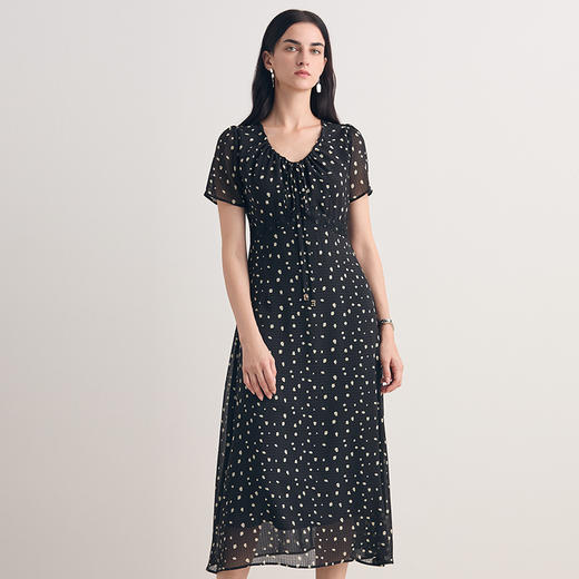 EITIE爱特爱2026夏季新款法式波点时尚通勤显瘦复古连衣裙8607329 商品图2
