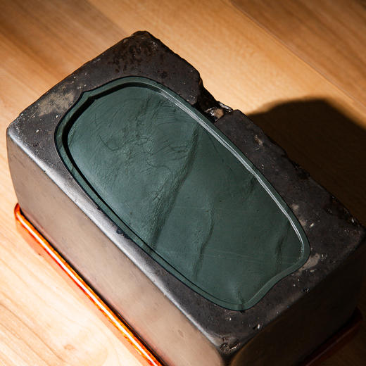 南北朝佛造像古砖镶嵌歙石制砚 商品图3