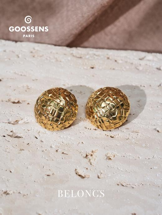 北京仓｜Goossens Paris-CELESTE-星盘徽印 金色 纹理 耳夹［法国设计师］ 商品图1