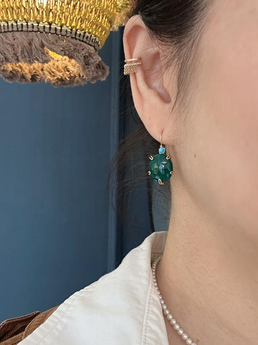SpoiledBrat Jewelry绿玉髓绿松石耳环 商品图1