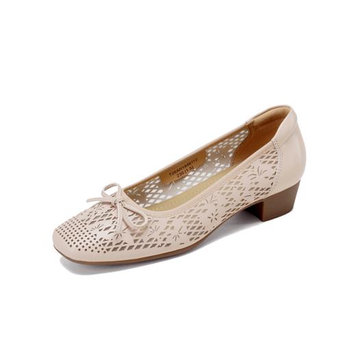 【牛皮革】西村名物2026年夏季新款网布里/羊皮垫舒适低跟镂空洞洞空鞋T26AH18461 商品图6