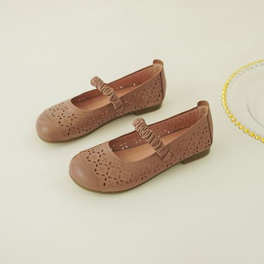 【羊皮革】西村名物2026年夏季新款猪皮垫舒适低跟镂空玛丽珍洞洞空鞋T26AH18421 商品图1