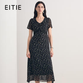 EITIE爱特爱2026夏季新款法式波点时尚通勤显瘦复古连衣裙8607329