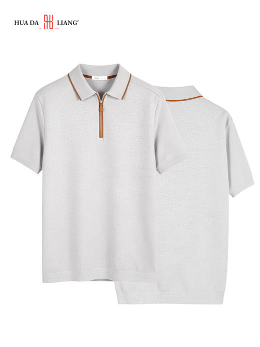 男装26春夏新品反领POLO半拉链短袖2277-G-6650 商品图2