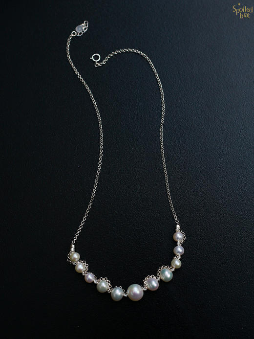 SpoiledBrat Jewelry纯银几何珍珠项链长链 商品图6