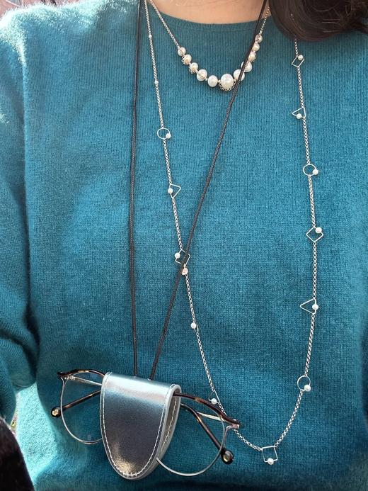 SpoiledBrat Jewelry纯银几何珍珠项链长链 商品图11