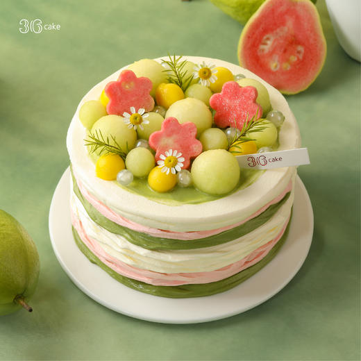 油画玫珑 ‧ 蜜瓜芭乐树莓蛋糕 商品图0