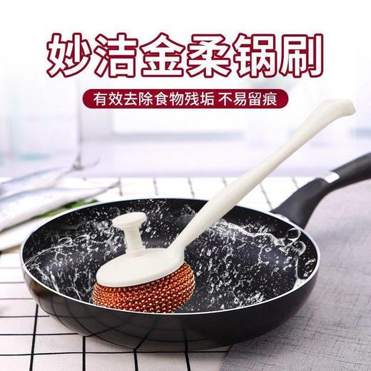 DH 妙洁长柄钢丝球锅刷1支手柄加2个钢丝球组合 商品图1