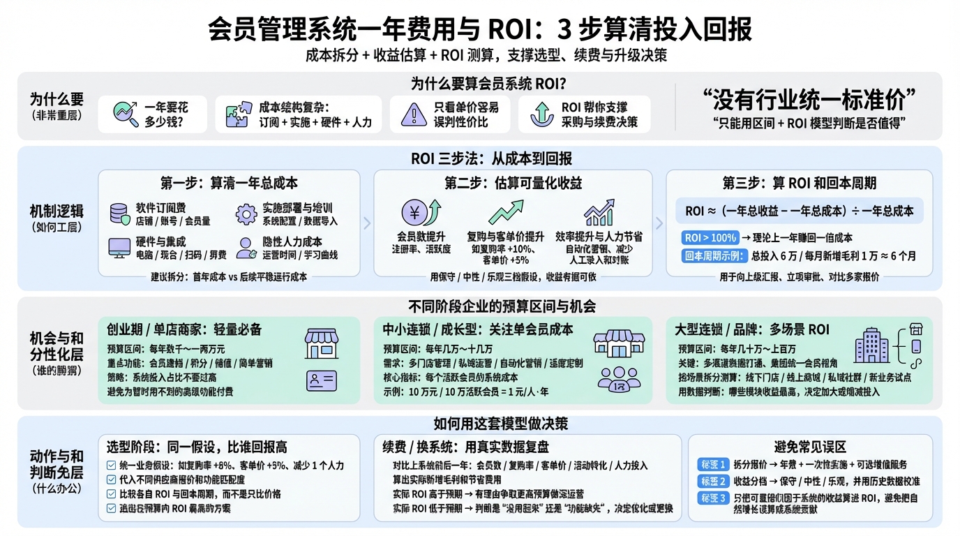 一、会员管理系统一年总成本包含哪些？