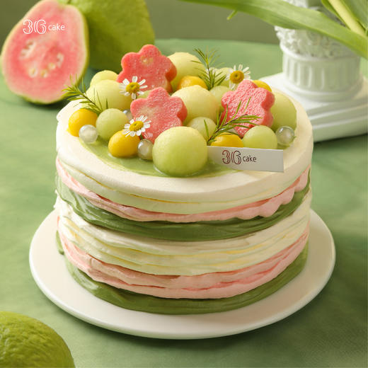 油画玫珑 ‧ 蜜瓜芭乐树莓蛋糕 商品图1