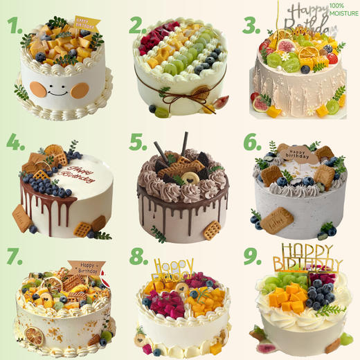 【特惠·100%动物奶油】水果蛋糕（九选一） 商品图0