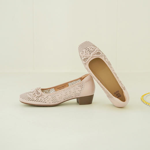 【牛皮革】西村名物2026年夏季新款网布里/羊皮垫舒适低跟镂空洞洞空鞋T26AH18461 商品图1