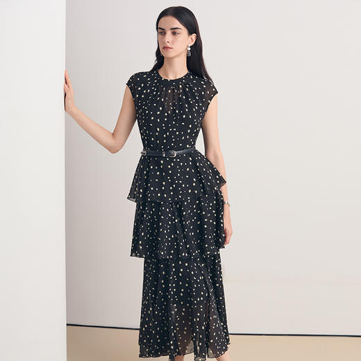 EITIE爱特爱法式复古波点气质圆领收腰连衣裙2026夏季新款8607328 商品图2