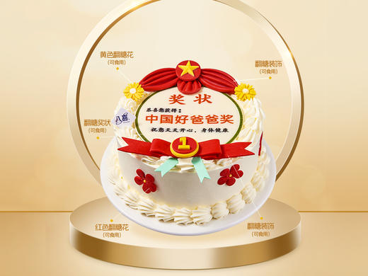 【中国好爸爸】冰淇淋/水果生日蛋糕 商品图1
