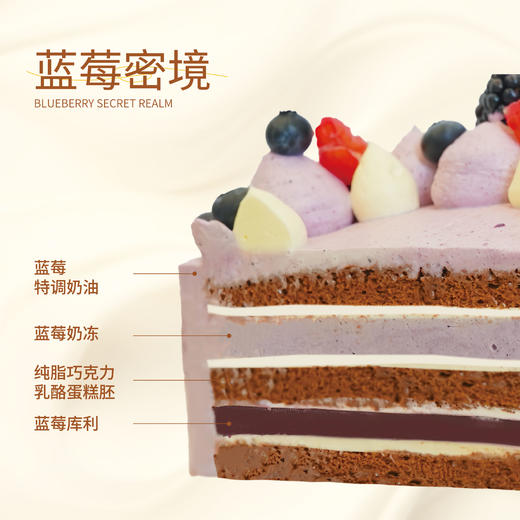 【同城配送】海鹏-蓝莓密境动物奶油蛋糕 商品图1
