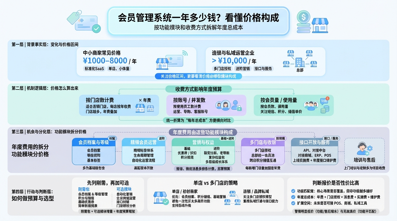 会员管理系统一年大概多少钱？