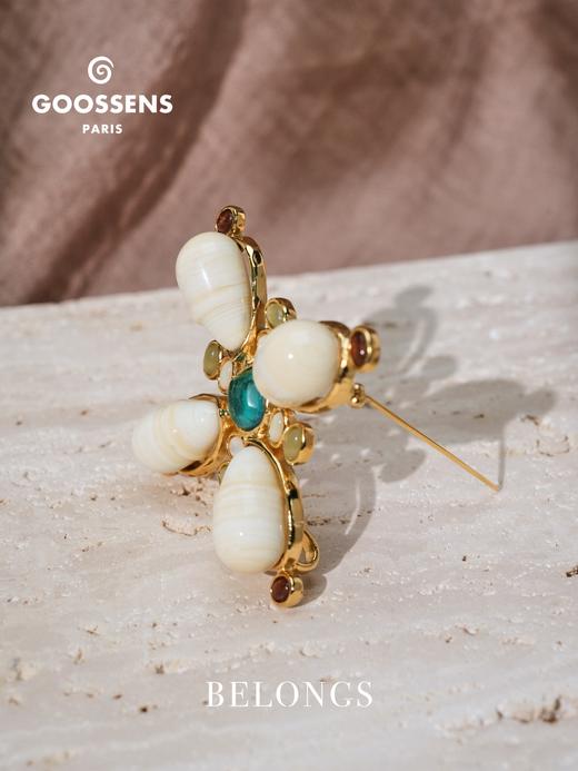 北京仓｜Goossens Paris-Lagune-十字 岩石水晶 胸针［法国设计师］ 商品图2