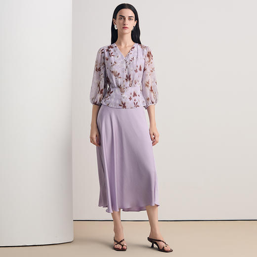 EITIE爱特爱2026夏季新款简约气质显瘦印花上衣8613311 商品图1