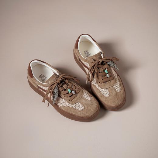 【牛剖层皮革】西村名物2026年春季新款半羊皮内里防滑厚底系带休闲鞋板鞋德训鞋X26AM18211 商品图4