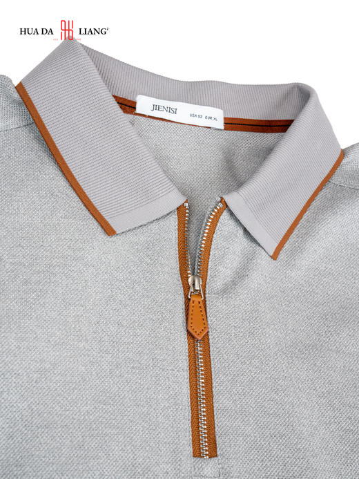 男装26春夏新品反领POLO半拉链短袖2277-G-6650 商品图3