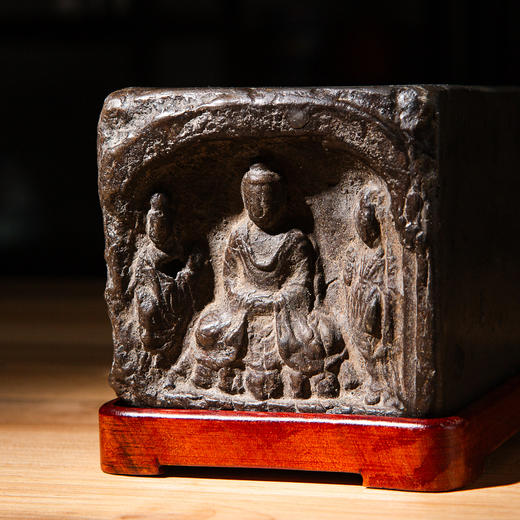 南北朝佛造像古砖镶嵌歙石制砚 商品图4