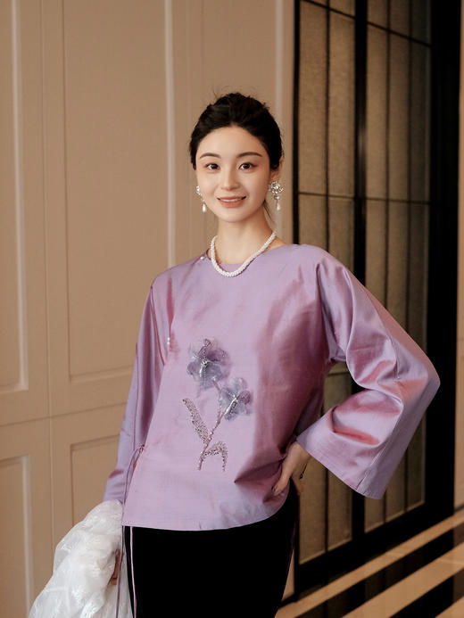 暂不上架 |廷前观棠 | 垂烟双宫丝七分袖外套 商品图3