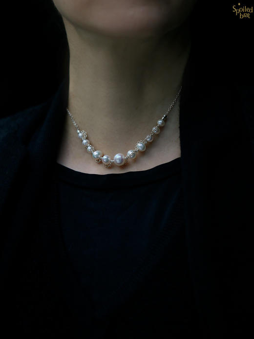 SpoiledBrat Jewelry纯银几何珍珠项链长链 商品图7