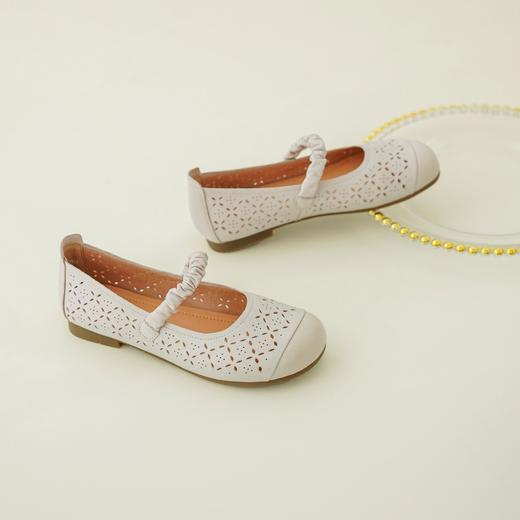 【羊皮革】西村名物2026年夏季新款猪皮垫舒适低跟镂空玛丽珍洞洞空鞋T26AH18421 商品图2