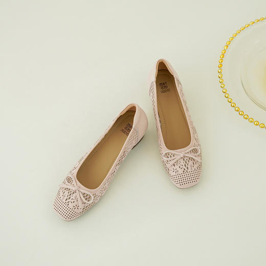 【牛皮革】西村名物2026年夏季新款网布里/羊皮垫舒适低跟镂空洞洞空鞋T26AH18461 商品图3