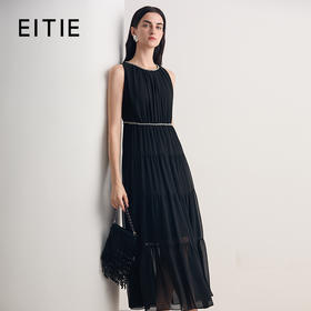EITIE爱特爱2026夏季新款精致气质圆领无袖收腰礼服连衣裙8677309