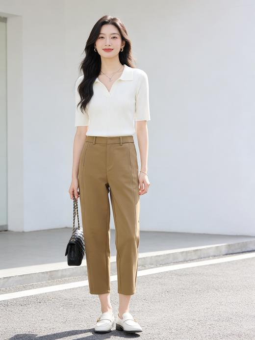 预售 臣禾【省心烟管裤】	【镰刀裤】梨形救星小个子九分裤舒柔特通勤休闲裤	9261060103 商品图4