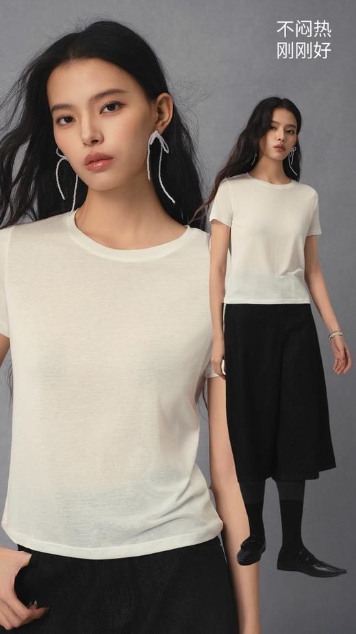 LS竹纤维莱赛尔亚麻简约女半袖6047 商品图1