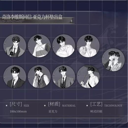 奇洛李维斯回信 亚克力杯垫 9包/盒 国谷 耽美 商品图0