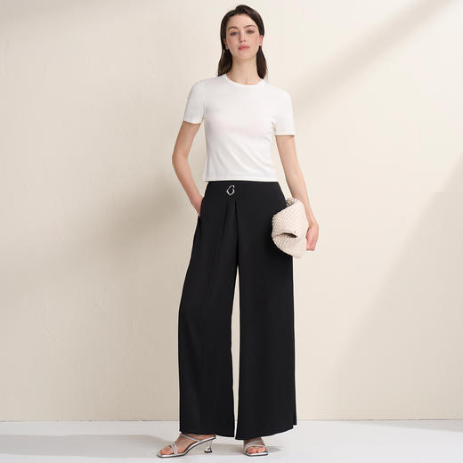 EITIE爱特爱透气舒适百搭纯色显瘦正肩短袖针织上衣2026夏季新款B2601210 商品图7