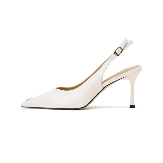 Westory2026年夏季胎牛高跟小方头后空鞋通勤百搭空凉鞋W26AH51411 商品图10