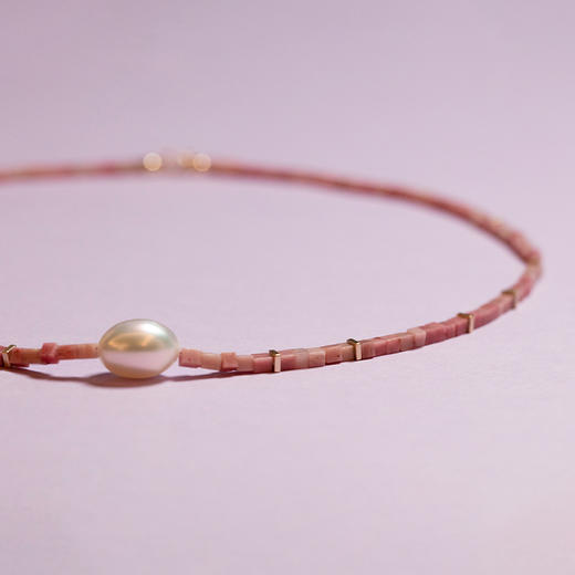 「粉色四月天」蔷薇石项链 商品图3