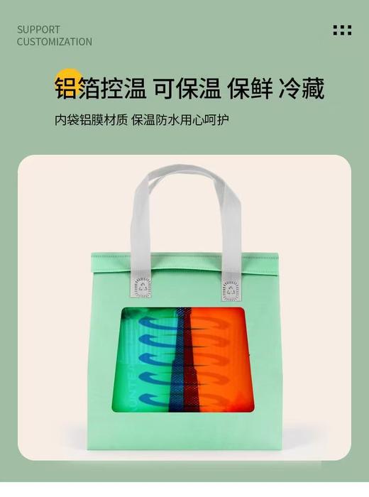 漂榴保温袋 加厚铝箔 魔术贴袋口 保鲜保温保冷 大容量储物袋 黄色 商品图5
