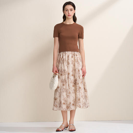 EITIE爱特爱透气舒适百搭纯色显瘦正肩短袖针织上衣2026夏季新款B2601210 商品图4