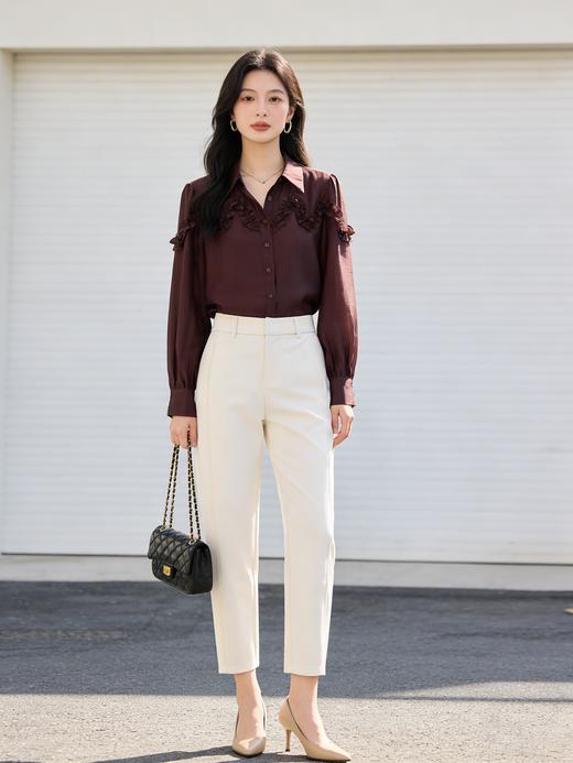 预售 臣禾	【天丝木耳边衬衫】90%莱赛尔翻领长袖衬衣防晒衫	9261040475 商品图6