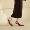 Westory2026年夏季胎牛高跟小圆尖头后空鞋通勤百搭空凉鞋W26AH51431 商品缩略图2