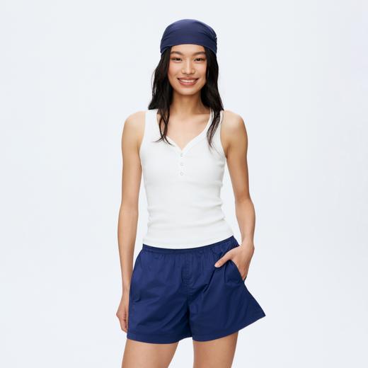 Oenup竹节纹亨利领V领背心 商品图3