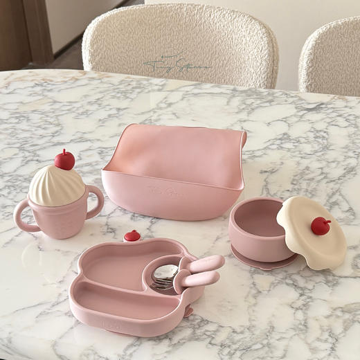 TinyStarse冰淇淋碗围兜餐盘水杯叉勺 商品图1