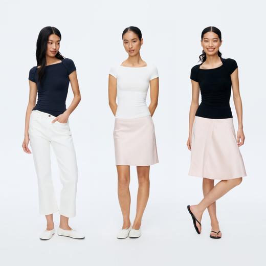 Oneup花边方领短袖 商品图4